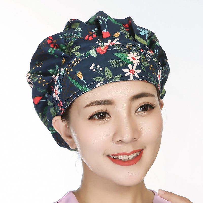 1PC Delicate Printing Sweat Absorbing Cotton Working Hat Protector for Kitchen Cleaning Operating Room (Orchid) - Image 4
