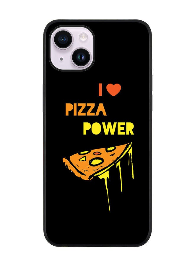 Stylizedd Rugged Black edge case for Apple iPhone 14 Plus Slim fit Soft Case Flexible Rubber Edges Anti Drop TPU Gel Thin Cover - I Love Pizza (Black) - Image 1