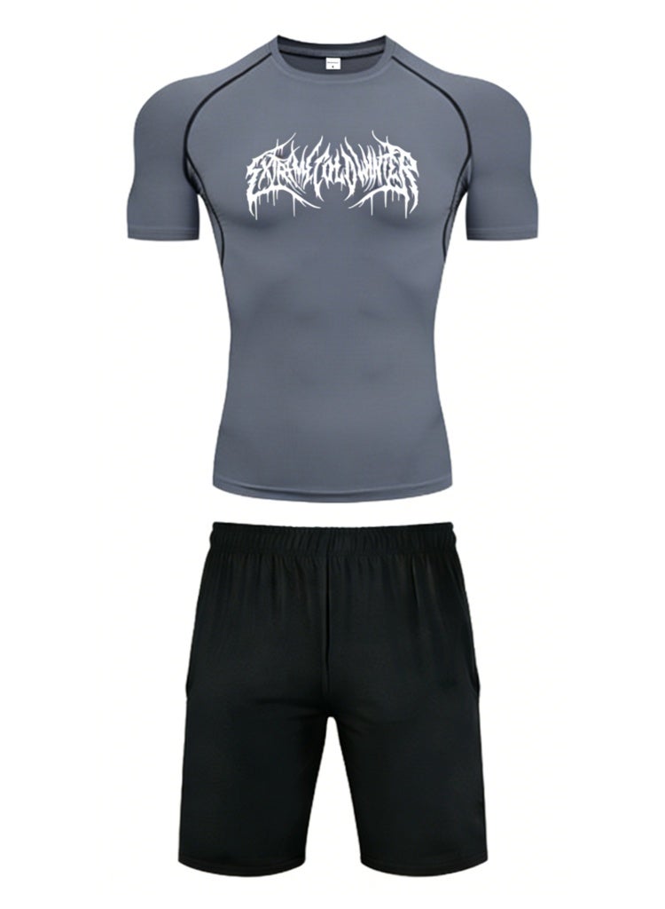 Men's sports T-shirt and quick-drying running set - Image 2