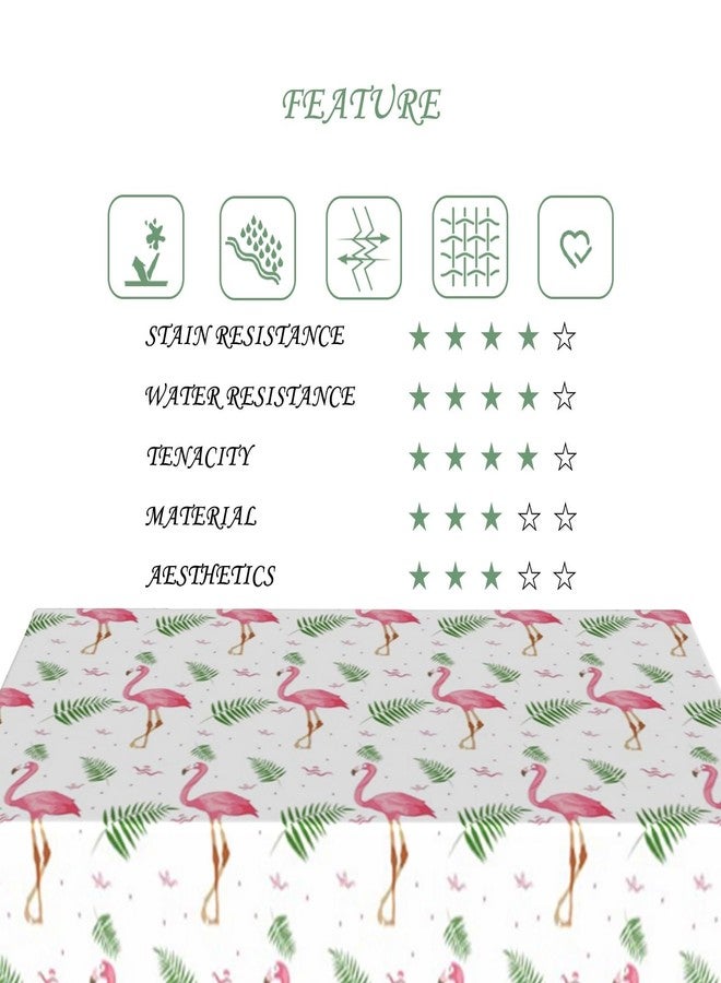 ggaimwf مفرش طاولة مستطيل الشكل بنمط استوائي من ggaimwf، مقاس 60×102 بوصة، مزين بنقشة فلامنجو وردية ونباتات هاواي، قابل للغسل، متين، مناسب لحفلات الشاطئ والمطبخ والمنزل وحفلات الشواء. - Image 5