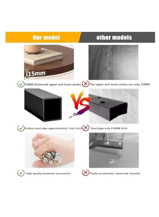 Small side table, C-shaped wooden sofa table with a metal frame, simple modern coffee table for living room, bedroom, and small spaces - Image 2