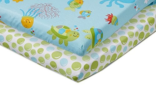 NoJo Little Bedding by NoJo Ocean Dreams - 2 Count Crib Sheet Set - Image 1