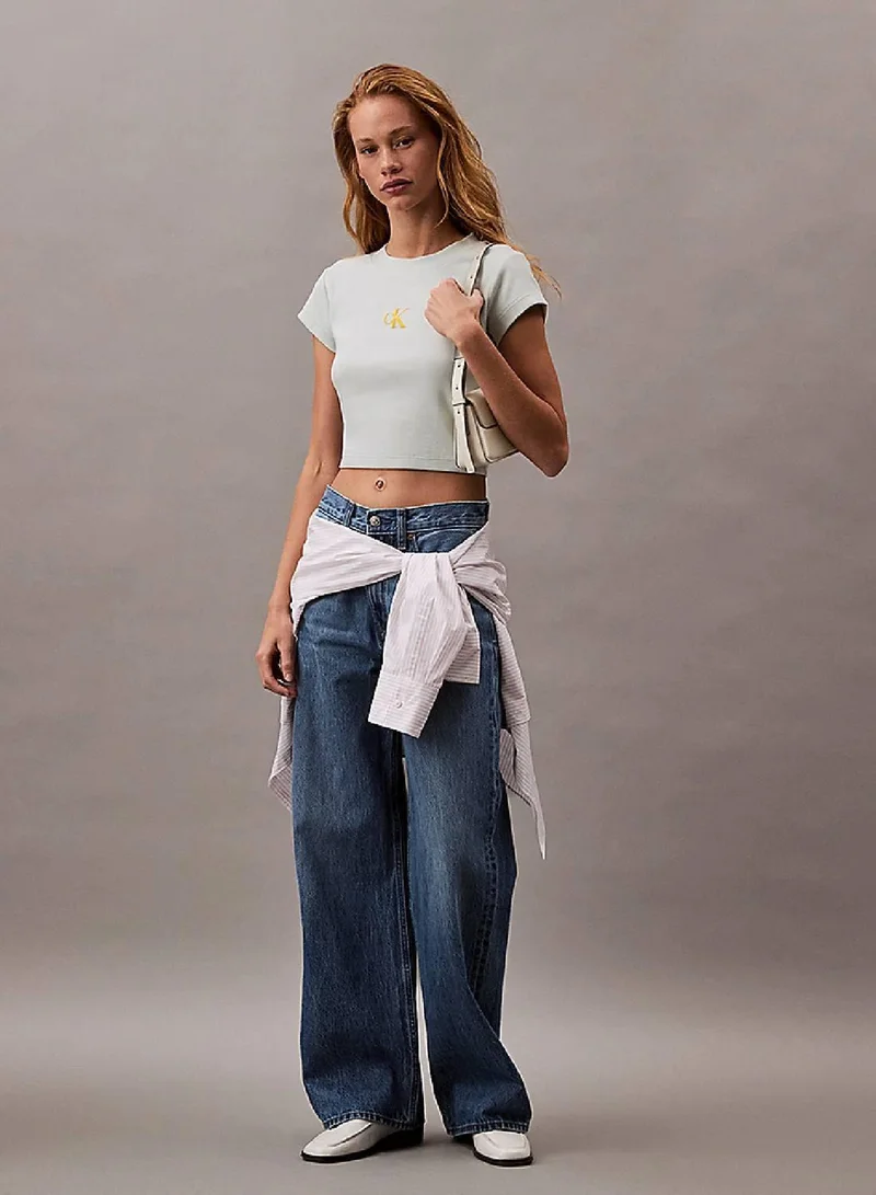 Slim Cropped Monogram T-Shirt