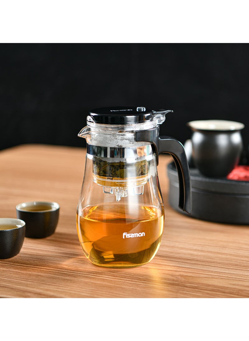 Fissman - Tea Pot with Removable Infuser 550mL, Glass Teapot Gunfu Series - Image 1