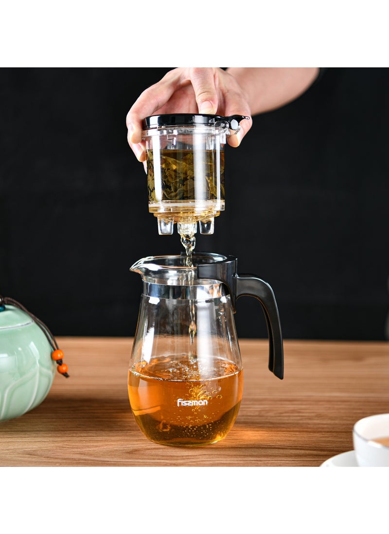 Fissman - Tea Pot with Removable Infuser 550mL, Glass Teapot Gunfu Series - Image 1