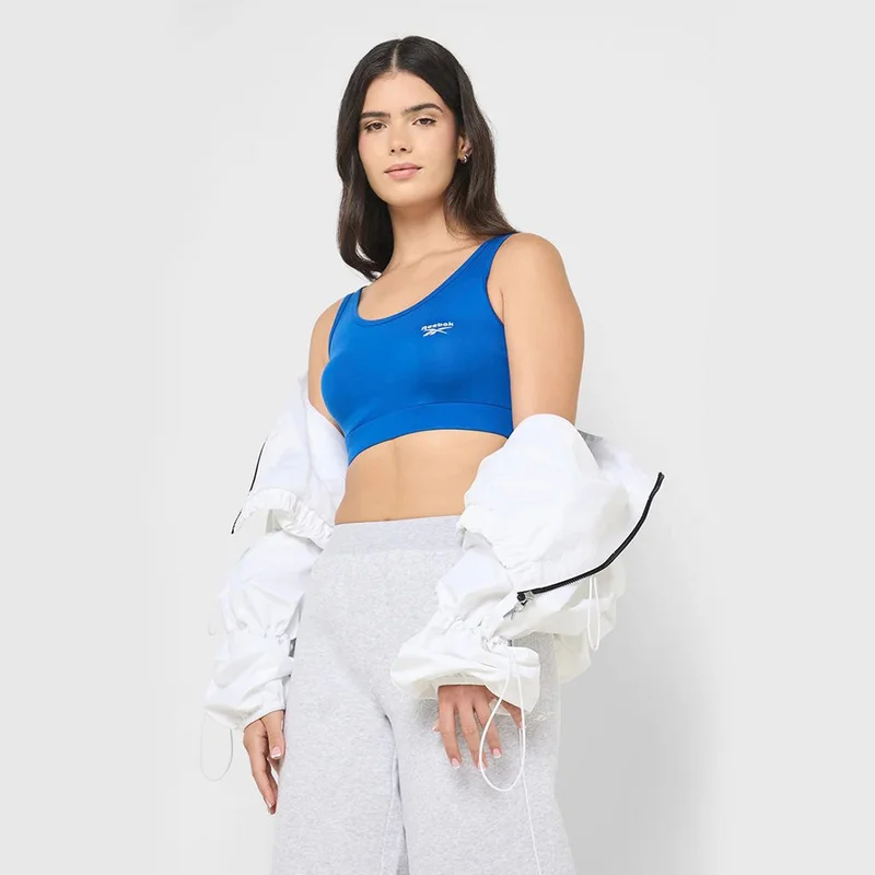Reebok Luna Scoop Neck Small Logo Women's Bra Top - Vector Blue