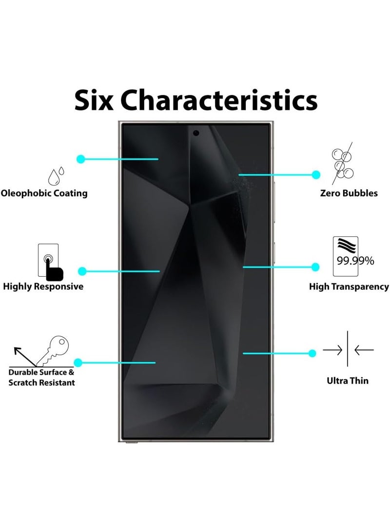 INEIX Samsung Galaxy S24 Ultra Screen Protector, [5D Touch] Anti Spy 9H Tempered Glass, Full Cover Screen Protector Anti-Fingerprint Screen Protector For Samsung Galaxy S24 Ultra - Image 3