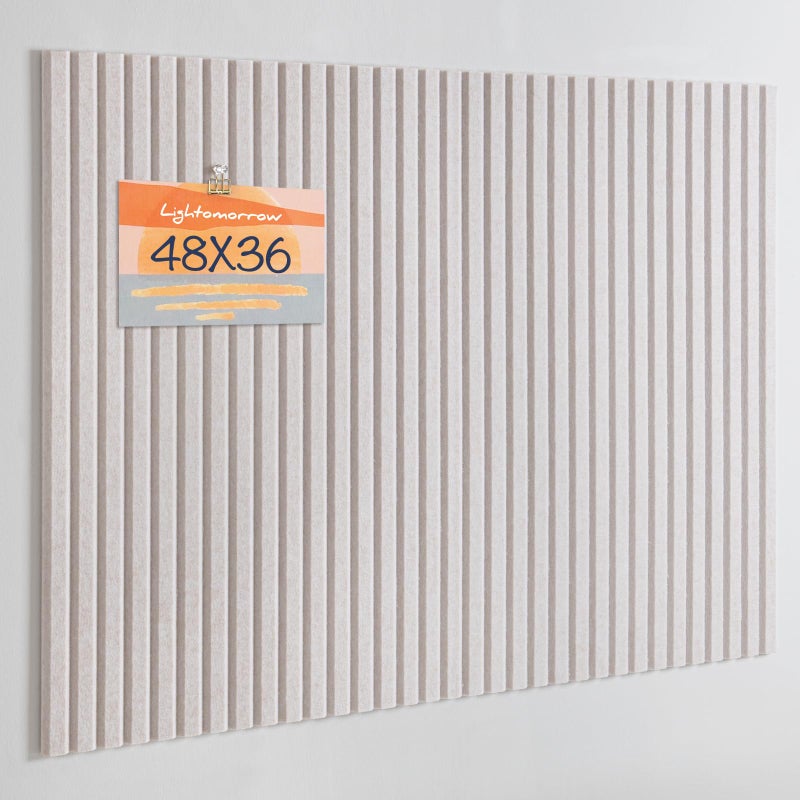 لوحة إعلانات كبيرة من لايتومورو، مقاس 48 × 36 بوصة، لوحة دبابيس مزخرفة من اللباد، بديل للوحة الفلين مقاس 4 × 3 أقدام للجدار، لوحة صور قابلة للطي مع 20 دبوسًا - مخطط بلون الشوفان - Image 1