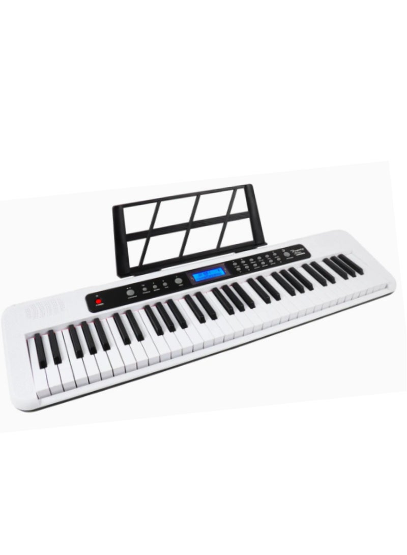 A828 Touch Response 61 Keys Beginner Keyboard Built In Lesson Functional Electronic Keyboard Model: A828 White