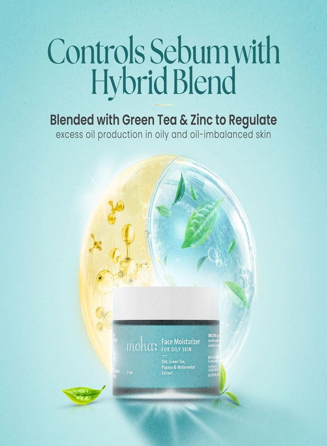 موها: مرطب موها للوجه للبشرة الدهنية | نظام توازن الزيوت 3R، يجدد الترطيب العميق + ينظم إفراز الزيوت والدهون ويصلح حاجز البشرة | خفيف وغير دهني للبشرة الدهنية والمختلطة والمعرضة لحب الشباب 50 مل - Image 4