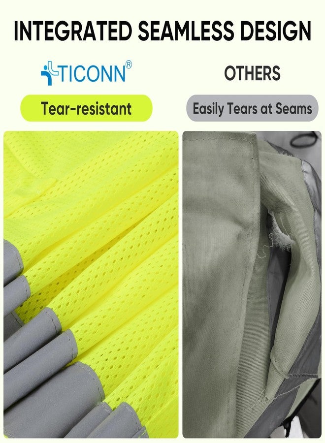 TICONN Reflective Safety Vest, High Visibility Vest with Reflective Strips for Men Women, Meets ANSI II (Yellow/M, 2PK) - Image 5