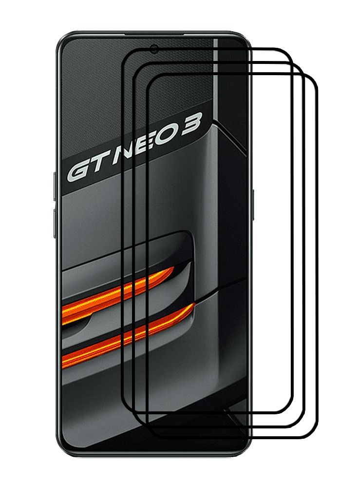 CATANES 3 Pack For Realme GT Neo 3 Screen Protector Tempered Glass Full Glue Back - Image 2