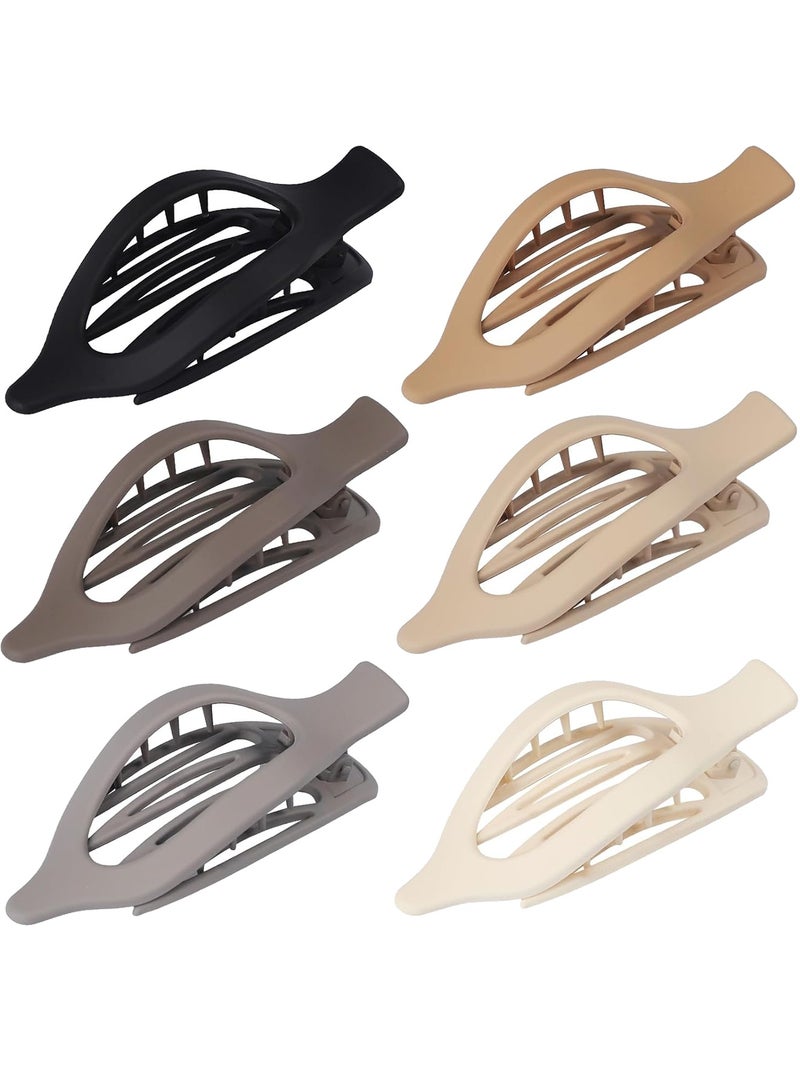 6-Piece Large Flat Hair Clips Set for Women & Girls - 4.7 Inch Non-Slip Lay Down Claw Clips, Matte Neutral Alligator Clips for Thick & Thin Hair, Strong Hold Hair Accessories - Image 1