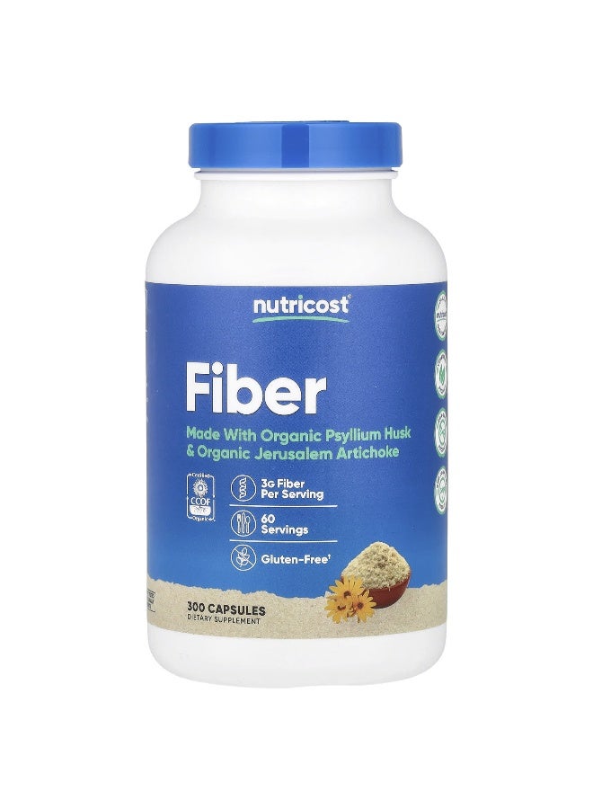 Nutricost, Fiber, 300 Capsules (Packaging may vary) - Image 1