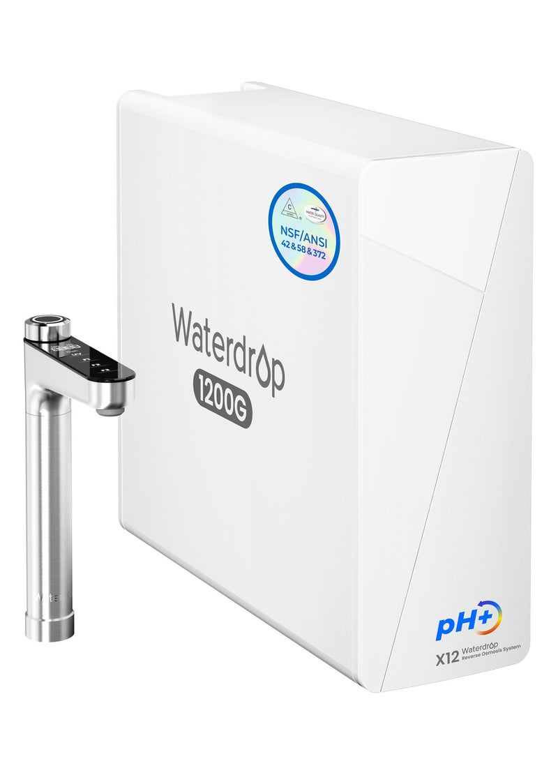 Waterdrop Reverse Osmosis Water Filter System, 11-Stage Filtration UnderSink RO Water Filter, Reduce TDS, PFOA, PFOS, Chlorine, Fluoride, 1200 GPD, Alkaline Mineral pH+,NSF Certified, BPA Free, WD-X12 & Waterdrop WD-X12-F3 Filter, Replacement for WD-X12-Alkaline 1200 GPD Reverse Osmosis System, 24-month Lifetime, Reduce PFAS Bundle - Image 2