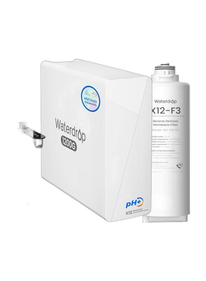Waterdrop Reverse Osmosis Water Filter System, 11-Stage Filtration UnderSink RO Water Filter, Reduce TDS, PFOA, PFOS, Chlorine, Fluoride, 1200 GPD, Alkaline Mineral pH+,NSF Certified, BPA Free, WD-X12 & Waterdrop WD-X12-F3 Filter, Replacement for WD-X12-Alkaline 1200 GPD Reverse Osmosis System, 24-month Lifetime, Reduce PFAS Bundle - Image 1