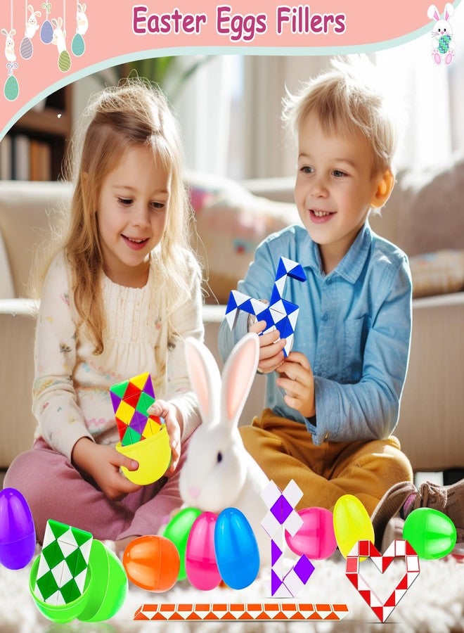 AMENON 12 Pack Pre-Filled Easter Eggs with Snake Cubes Twist Puzzle Toys, Easter Basket Stuffers Fillers Gifts Stress Relief Fidget Toys for Teens Kids Basket Essential Egg Hunt Party Favor Classroom Reward - Image 4