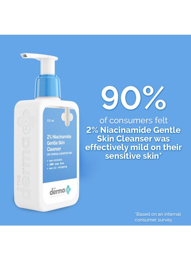 THE derma Co منظف البشرة اللطيف 2% نياسيناميد من ديرما كو للبشرة الحساسة والجافة والعادية - 125 مل غير مهيج | خالٍ من الصابون بنسبة 100% | لا يزيل الزيوت | ينظف المكياج بلطف - Image 4