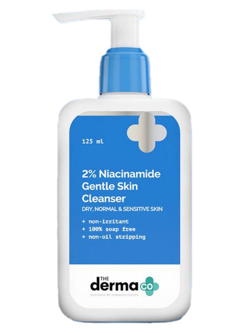 The Derma Co 2% Niacinamide Gentle Skin Cleanser for Sensitive, Dry, Normal Skin - 125 ml Non-Irritant | 100% Soap-Free | Non-Oil Stripping | Gently Cleanses Makeup - Image 1