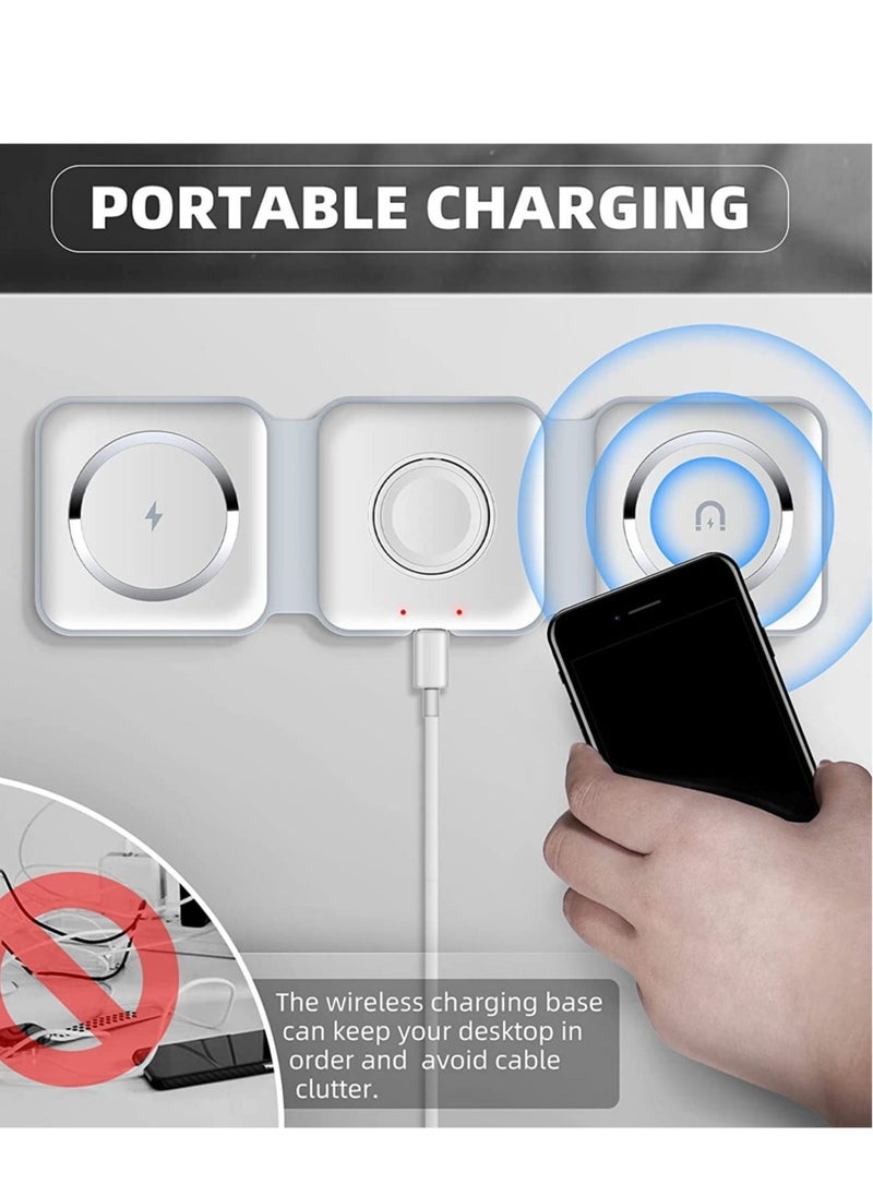 General Wireless Charging, 3 in 1 Wireless Charger,Wireless Magnetic Fast Charging Foldable Dock station Charger for iPhone 14/13/12/11/8/Pro/Max,for iWatch,forAirPods 3/2/Pro and for Samsung  - Image 2
