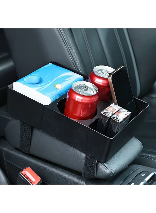 1pc Car Console Armrest Box With Cup Holder Portable Tissue Box Multifunctional Storage - Image 2