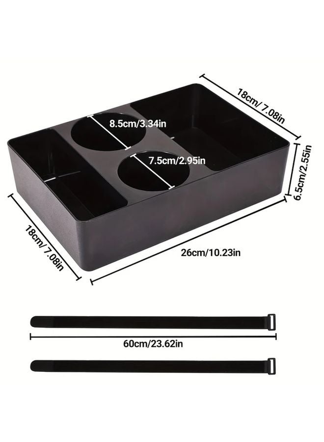 1pc Car Console Armrest Box With Cup Holder Portable Tissue Box Multifunctional Storage - Image 1