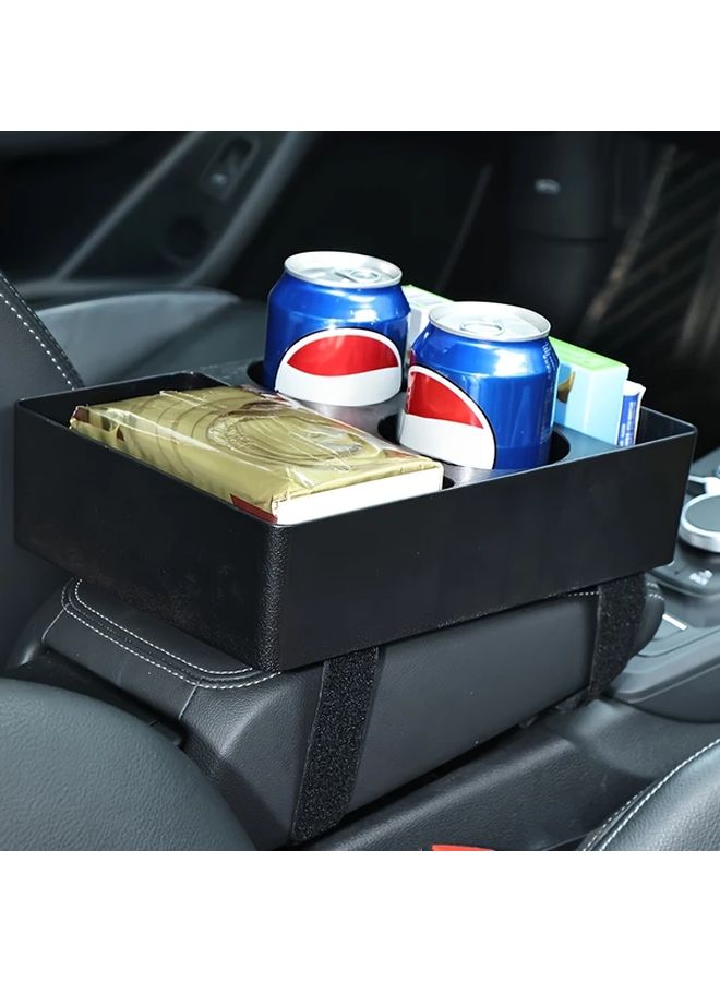 1pc Car Console Armrest Box With Cup Holder Portable Tissue Box Multifunctional Storage - Image 4