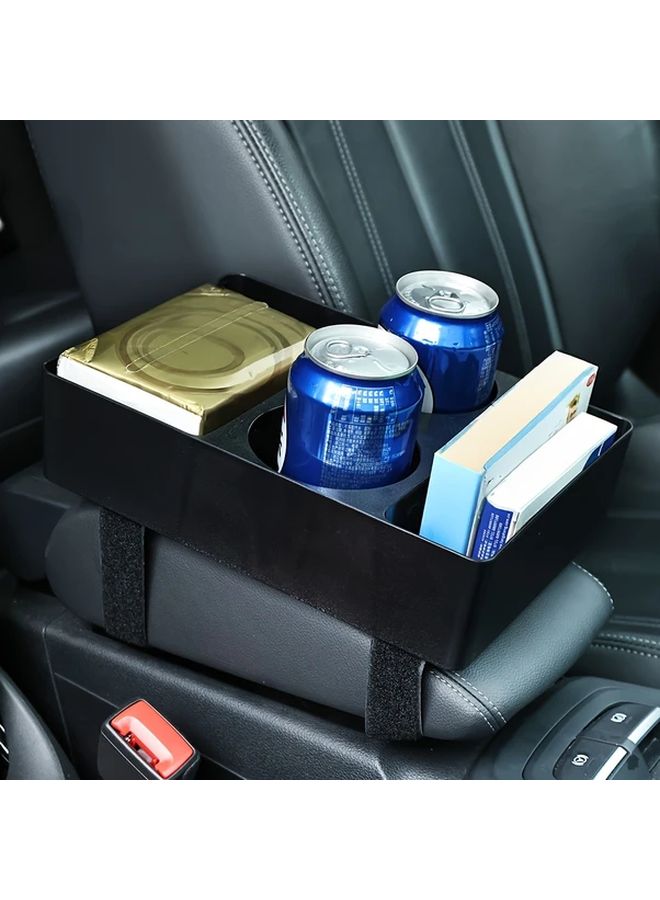 1pc Car Console Armrest Box With Cup Holder Portable Tissue Box Multifunctional Storage - Image 3