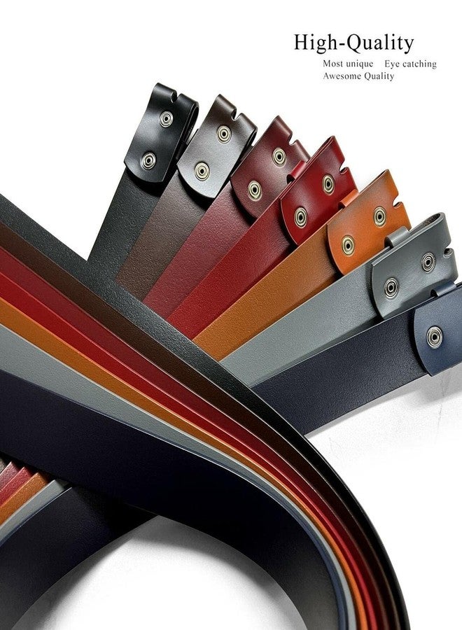 Belts.com Men's Replacement Belt Strap Genuine Leather Plain Casual Belt Strap with Snaps 1-1/2"(38mm) Wide (Gray, 40) - Image 3