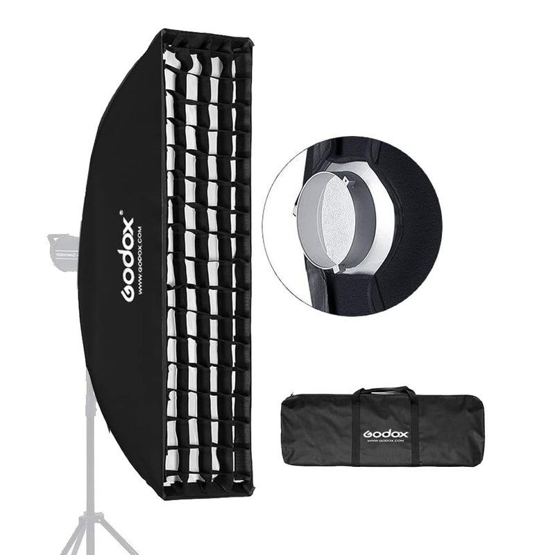 Godox 22cm x 90cm 86x 354 Strip Beehive Honeycomb Grid Softbox Bowens Mount for Godox Flash Light and Other Studio Flash Light - Image 2