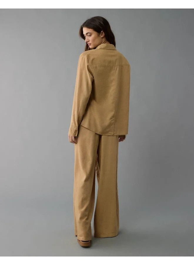 امريكان ايجل AE Weekend Vibes Long-Sleeve Button-Up Shirt