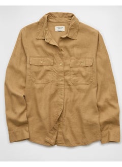 American Eagle AE Weekend Vibes Long-Sleeve Button-Up Shirt  - Image 1