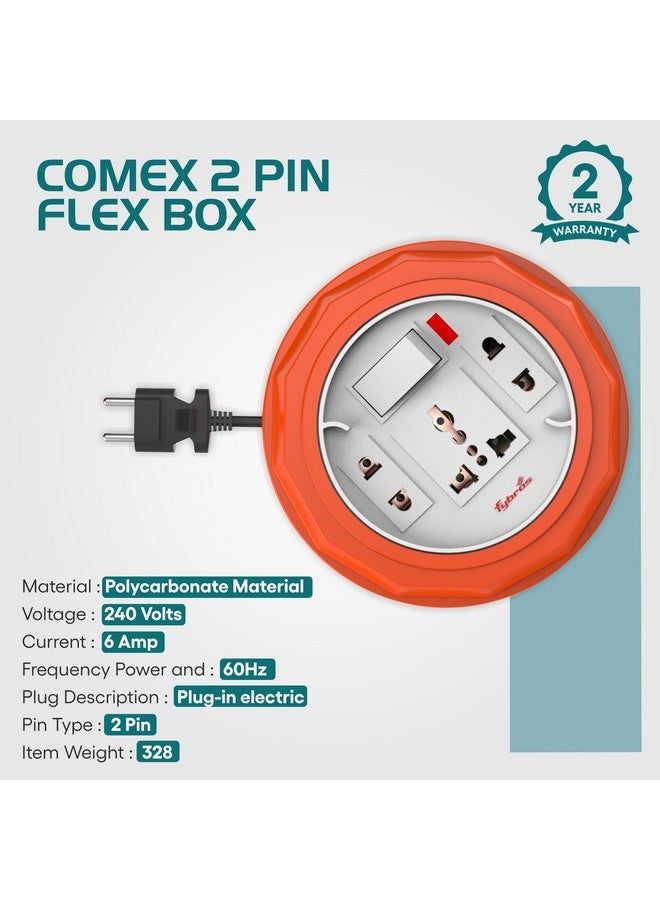 Fybros Comex 2 Pin Extension Cord, Extension Box, Power Strip with International Sockets Extension Board, 2 Year Warranty, 5 Meter Heavy Duty Cable, (Multicolor)- Made in India - Image 5