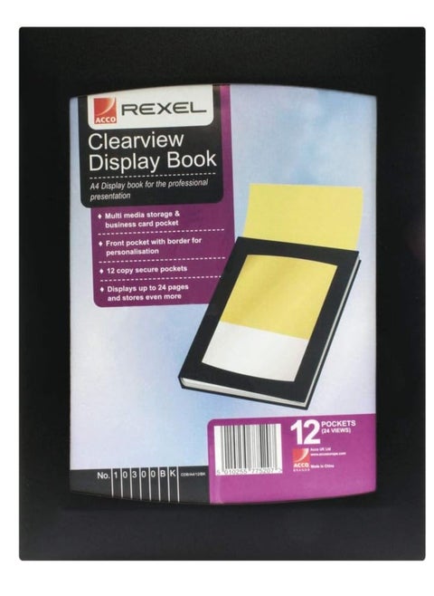1 Pack Clear View A4 Black Display Book (Pack of 12)