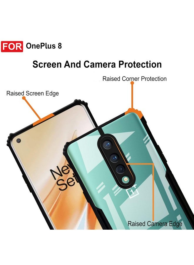 ZAPCASE غطاء خلفي Zapcase لهاتف OnePlus 8 | غطاء خلفي متوافق مع OnePlus 8 | غطاء خلفي حماية هجين 360° | غطاء شفاف مع حماية الكاميرا | TPU + PC أسود غير لامع - Image 5