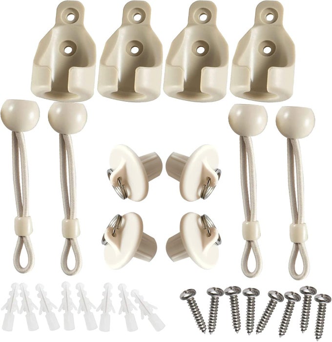 NEW BUNGEE KIT END CAPS UNIVERSAL REPLACEMENT MOUNTING BRACKETS OF EXTERIOR SUN SHADES OUTDOORINDOOR ROLLER UP BLINDS BEIGE 2PACK