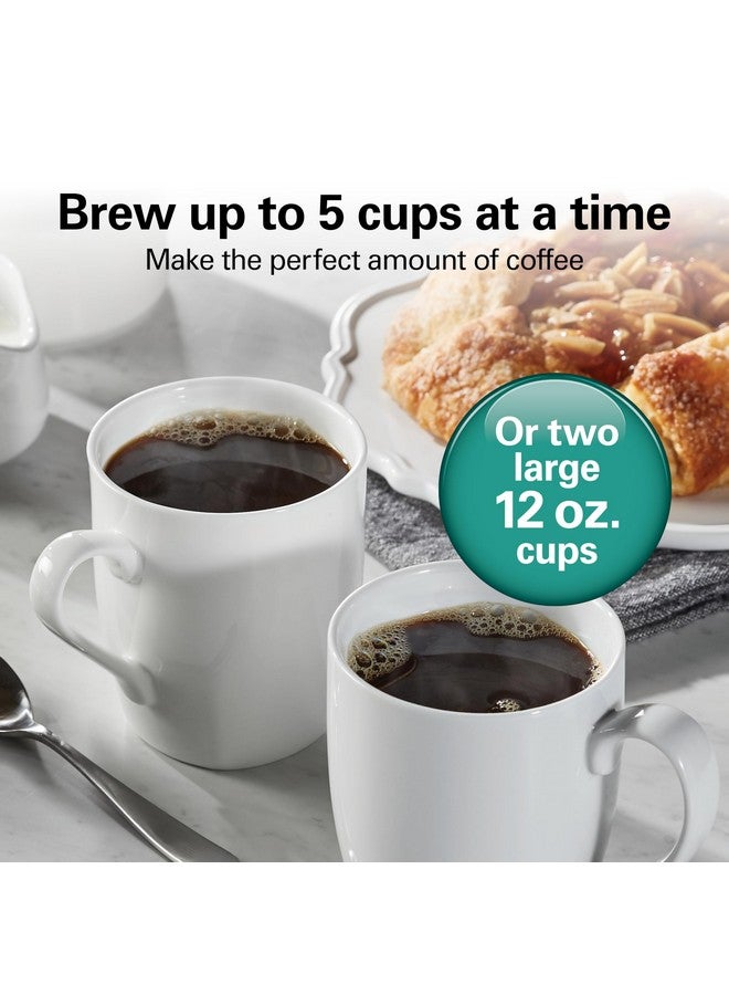 Hamilton Beach صانعة القهوة هاملتون بيتش 5 أكواب مع سلة تعبئة أمامية سهلة، تصميم مدمج، تعمل مع المقابس الذكية، إبريق زجاجي، إيقاف تلقائي وصب، أسود وفولاذ مقاوم للصدأ (46112) - Image 4