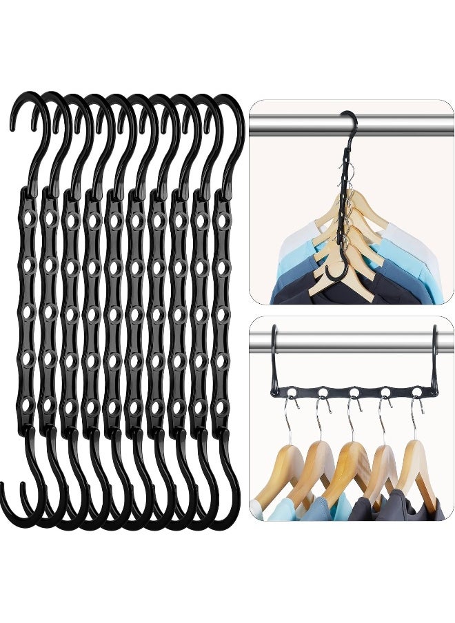 HOUSE DAY HOUSE DAY Space Saving Hangers Black, Smart Closet Organizer Space Saver, Sturdy Plastic Clothes Hangers for All Types of Clothes, Closet Organizers and Storage, College Dorm Room Essentials (16 Pack)  - Image 1