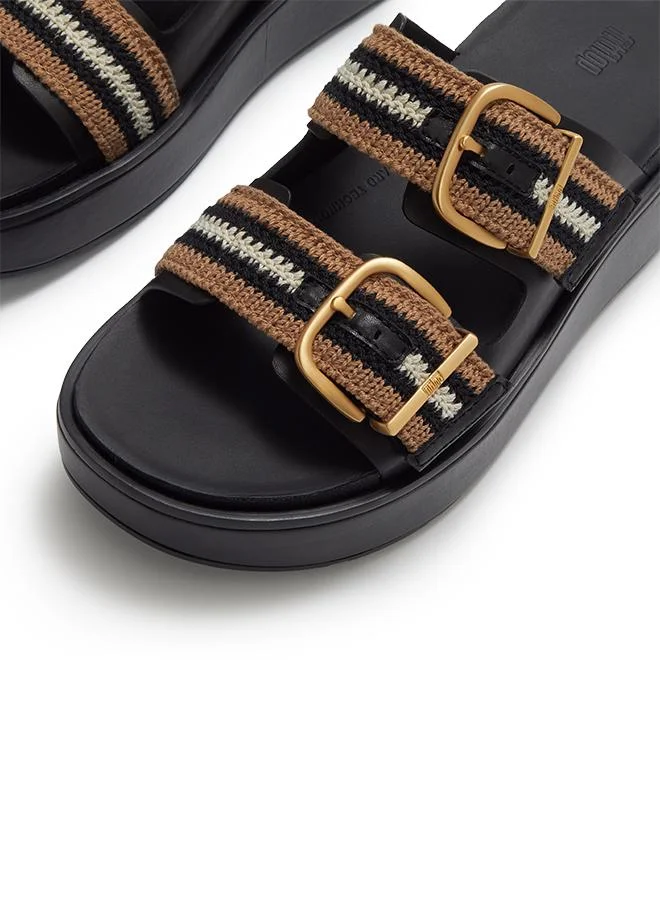 Fitflop GEN-FF MAX BUCKLE STRIPE-WEBBING TWO-BAR SLIDES