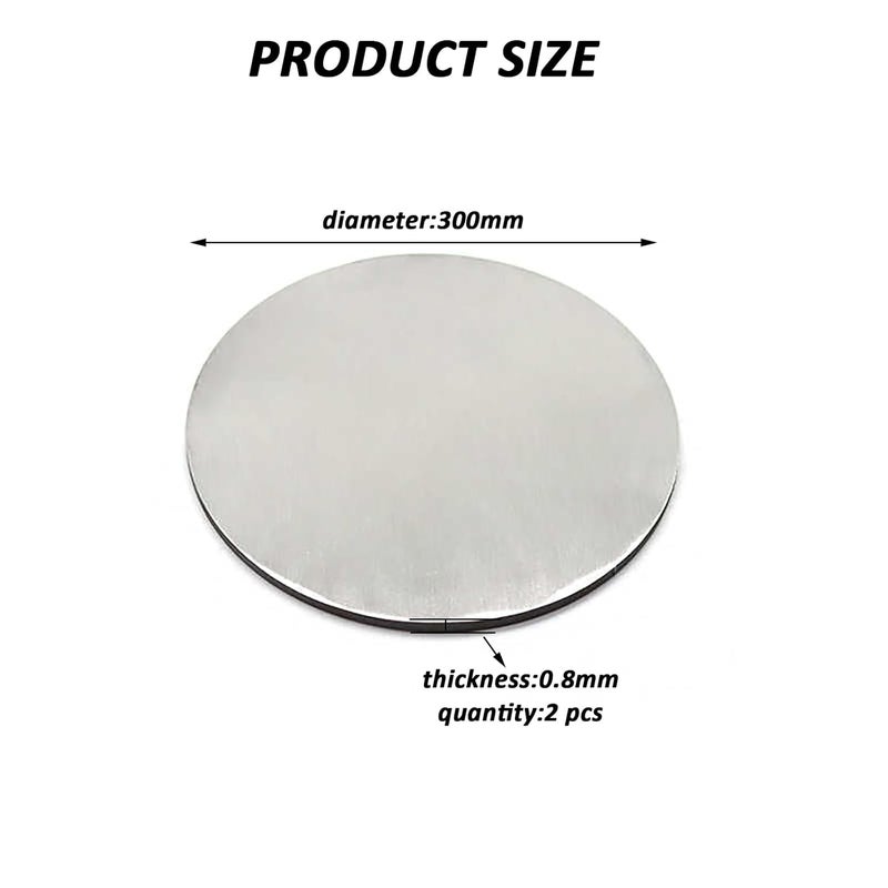 Metal Round Plate， 2 Pcs 300mm Diameter Thickness 0.6mm-5mm Round Metal Plate for DIY, Crafting,(0.8mm) - Image 2