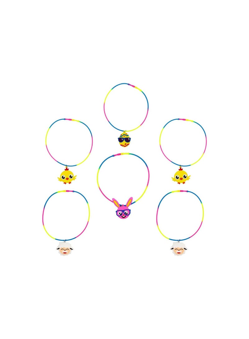 GGOOT 6Pcs Themed Animal Necklace Decorative Colored Silicone Necklace (Random Style) - Image 1