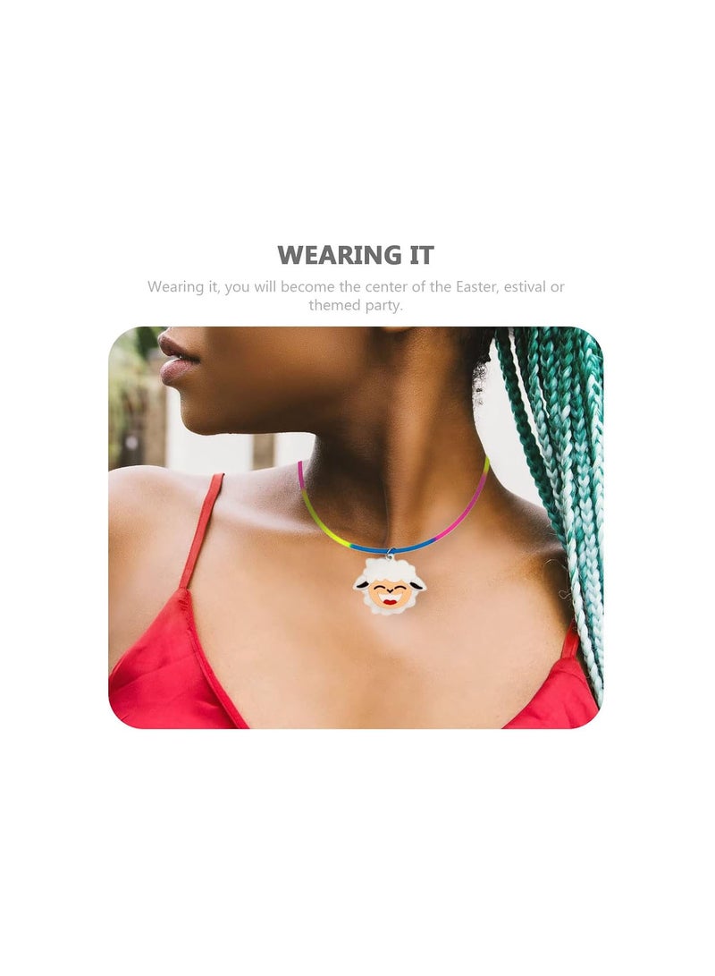 GGOOT 6Pcs Themed Animal Necklace Decorative Colored Silicone Necklace (Random Style) - Image 2