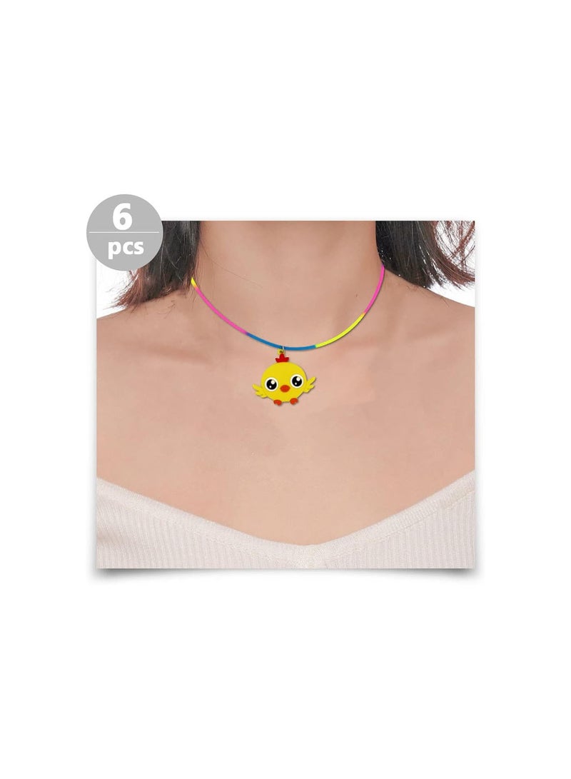 GGOOT 6Pcs Themed Animal Necklace Decorative Colored Silicone Necklace (Random Style) - Image 3
