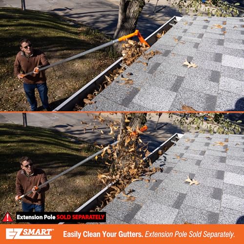 EZ Smart Mini Rake Head – Gutter Rake Tool for Removing Leaves & Debris from Roofs, Gutters & Hard-to-Reach Areas – Fits Standard Acme Thread & Recommended EZ Smart Pole (Not Included) - Image 5