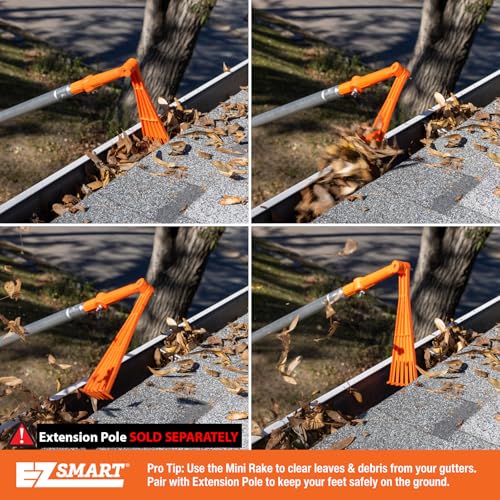 EZ Smart Mini Rake Head – Gutter Rake Tool for Removing Leaves & Debris from Roofs, Gutters & Hard-to-Reach Areas – Fits Standard Acme Thread & Recommended EZ Smart Pole (Not Included) - Image 2