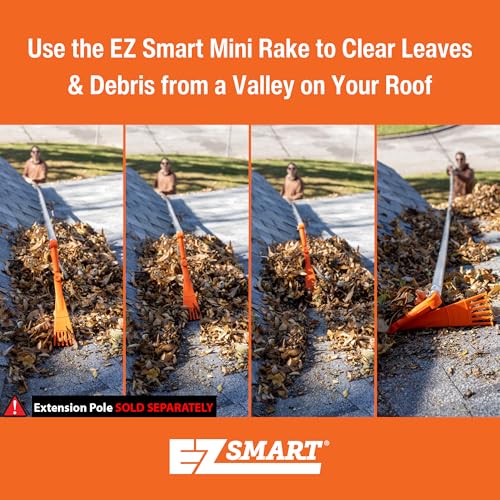 EZ Smart Mini Rake Head – Gutter Rake Tool for Removing Leaves & Debris from Roofs, Gutters & Hard-to-Reach Areas – Fits Standard Acme Thread & Recommended EZ Smart Pole (Not Included) - Image 3