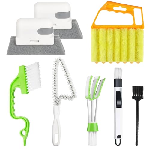 Machomby 8 Pcs Hand-held Groove Gap Cleaning Tools - Door Window Track Crevice Cleaning Brushes Blind Cleaner Duster, Window Magic Cleaning Brush for Shower Door, Car Vents, Air Conditioner, Keyboard - Image 1