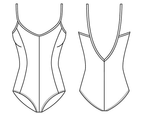 Mirella Women's Princess Seam V-Front Camisole Dance Leotard,Royal,Small - Image 2