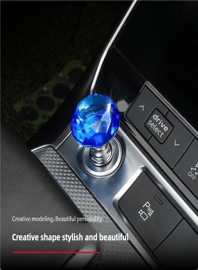 enttgo Car One-Touch Start Button with Push-to-Start Rocker Lever, Engine Start/Stop Joystick, and Full Metal Ball-bar Starter Cover for Decorative Accessories (Diamond - Transparent) - Image 2