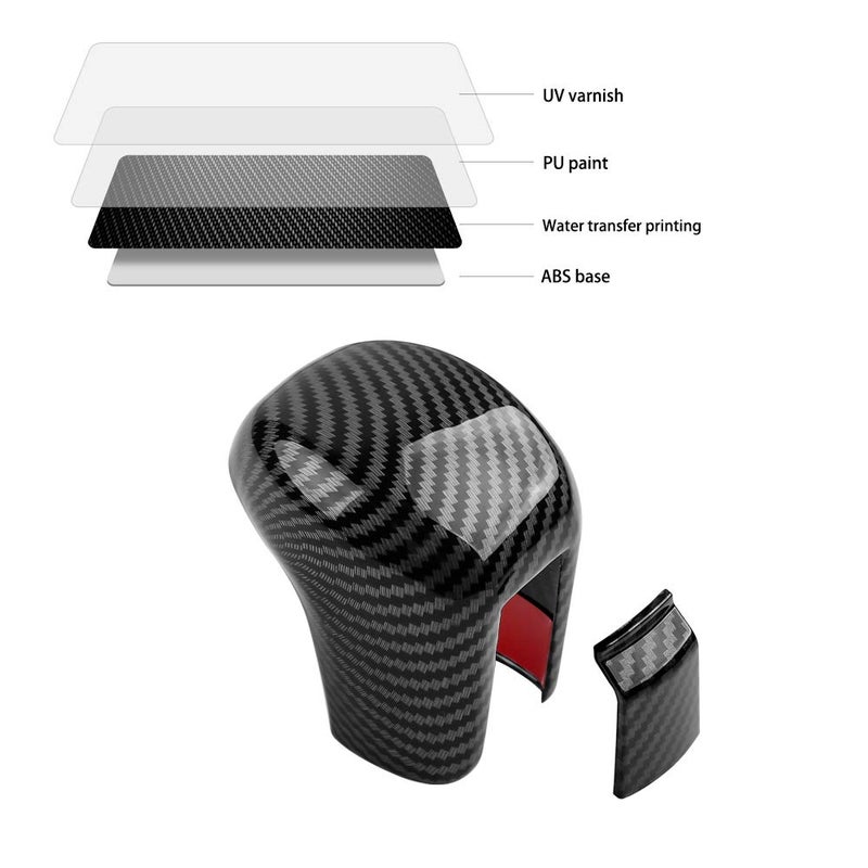 Thenice for 10th Gen Civic Gear Shifting Knob Cover CVT Automatic Transmission Lever Trim Interior Accessories Compatible with Honda Civic 2021 2020 2019 2018 2017 2016 -Black - Image 2